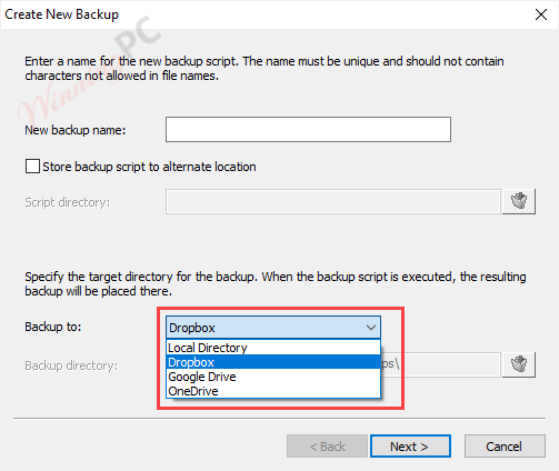 kryptel enterprise create backup
