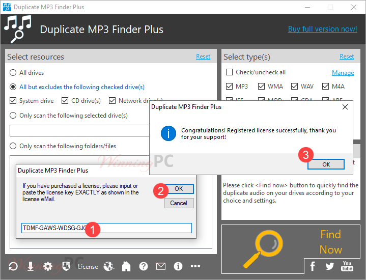 Register Duplicate MP3 Finder Plus