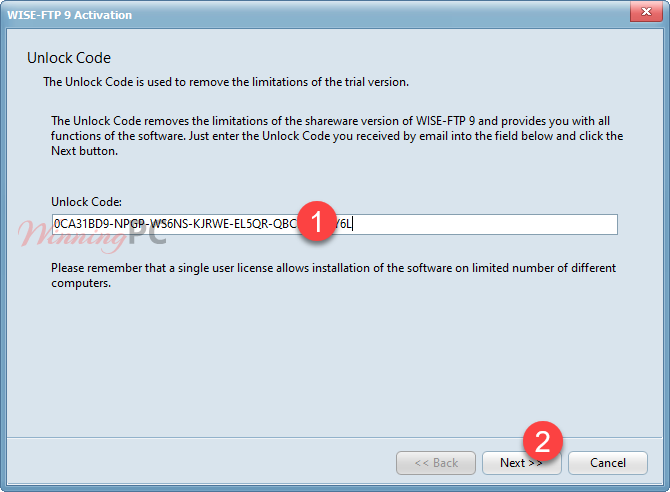 WISE FTP Register Wise Ftp Register