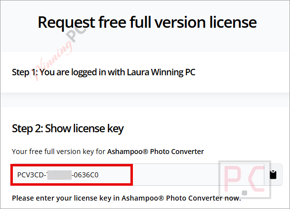 get ashampoo photo converter code