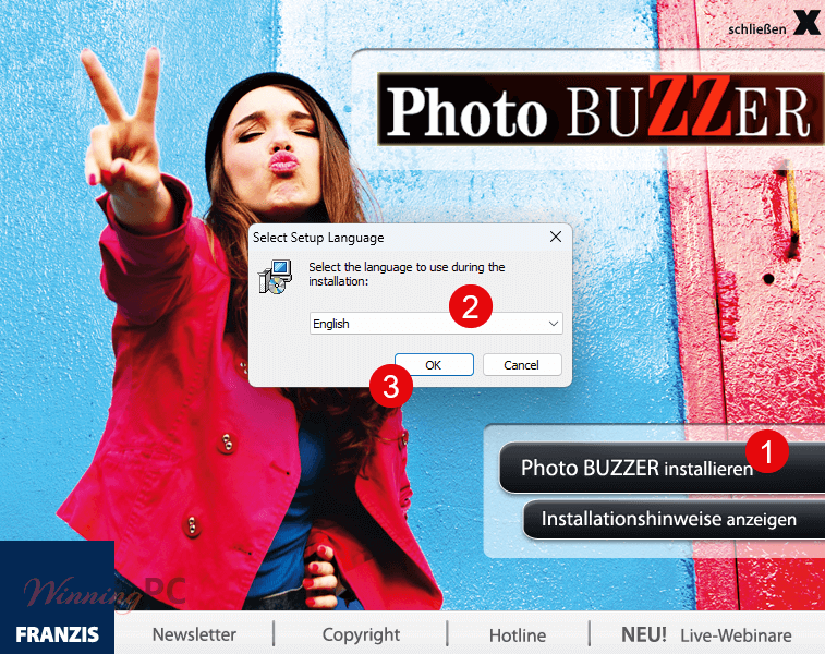 install franzis photo buzzer