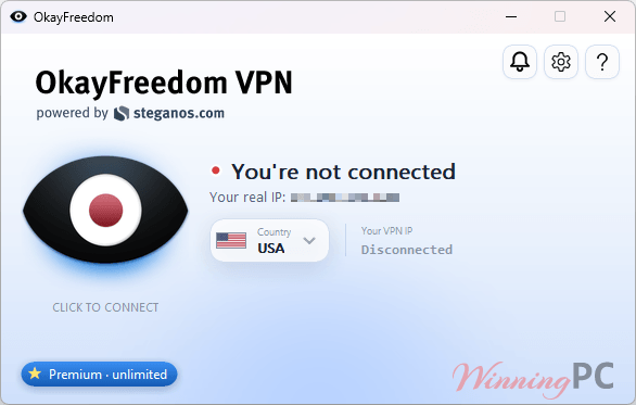 okayfreedom vpn premium giveaway screenshot