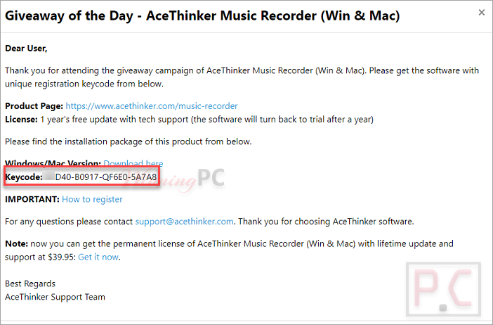 Acethinker Music Recorder Free Key Acethinker Music Recorder Free Key