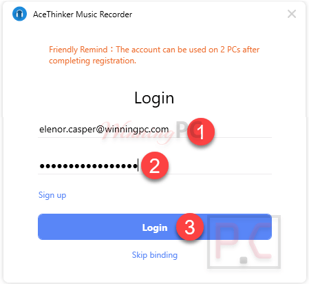 Acethinker Music Recorder Log In Acethinker Music Recorder Log In