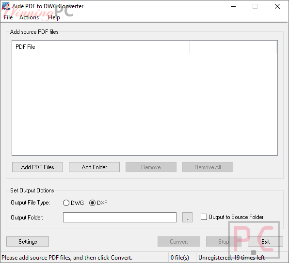 Aide PDF to DWG Converter Screenshot aide pdf to dwg converter screenshot