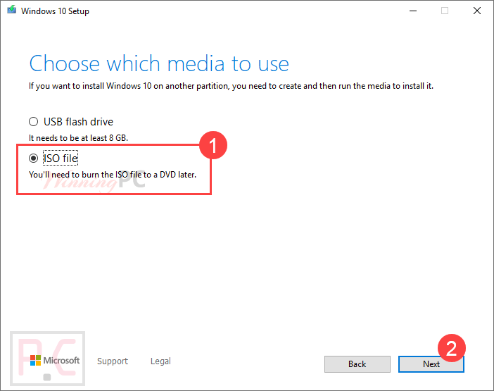 windows 10 iso save iso file