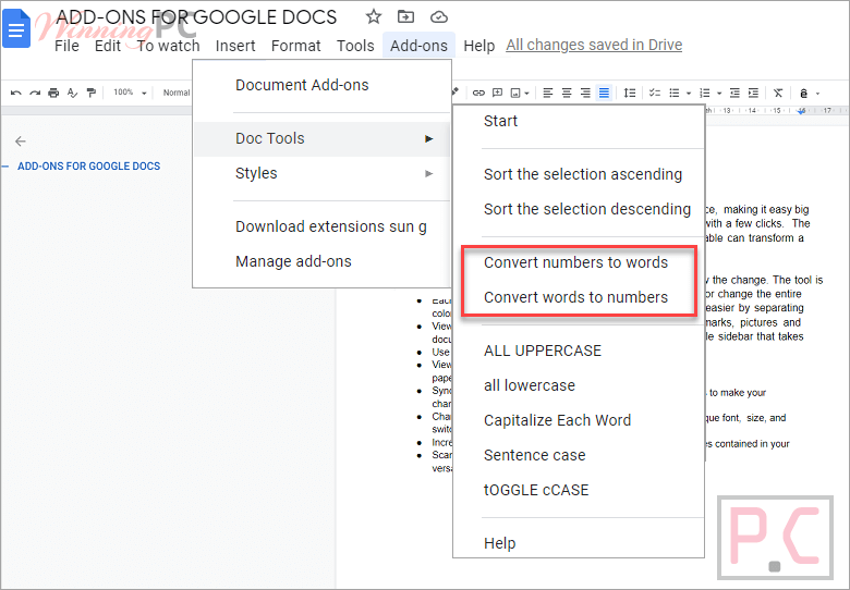 Convert Add ons for Google Docs Convert Add ons for Google Docs
