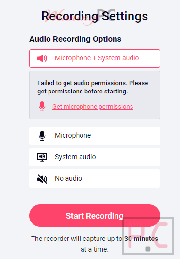 Recording Settings RecordCast Recording Settings RecordCast