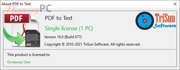trisun pdf to text giveaway free key