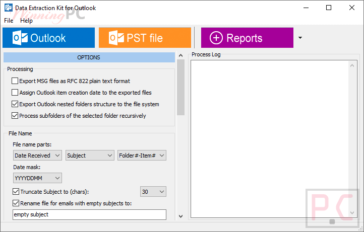 data extraction kit for outlook screenshot