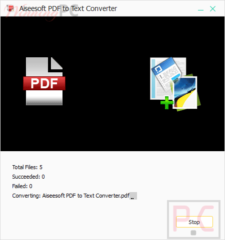 converting aiseesoft pdf to text converter