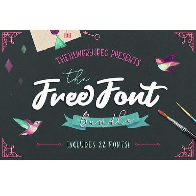 TheHungryJPEG Free Font Bundle
