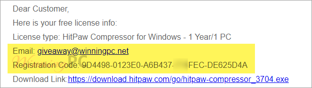 hitpaw compressor license info
