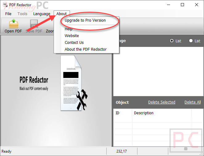 upgrade to pro pdf redactor pro