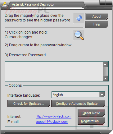 krylack asterisk password decryptor screenshot KRyLack Asterisk Password Decryptor