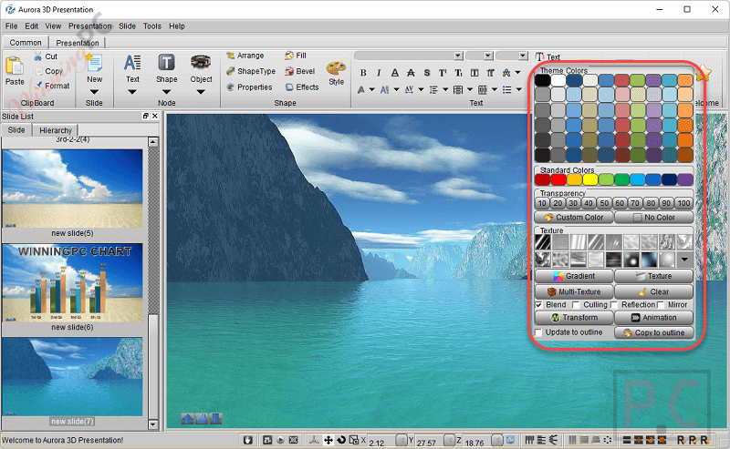 colors and textures aurora 3d presentation