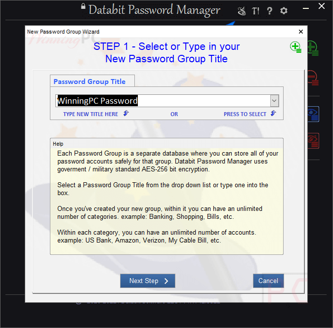 new password group wizard databit password manager new password group wizard databit password manager