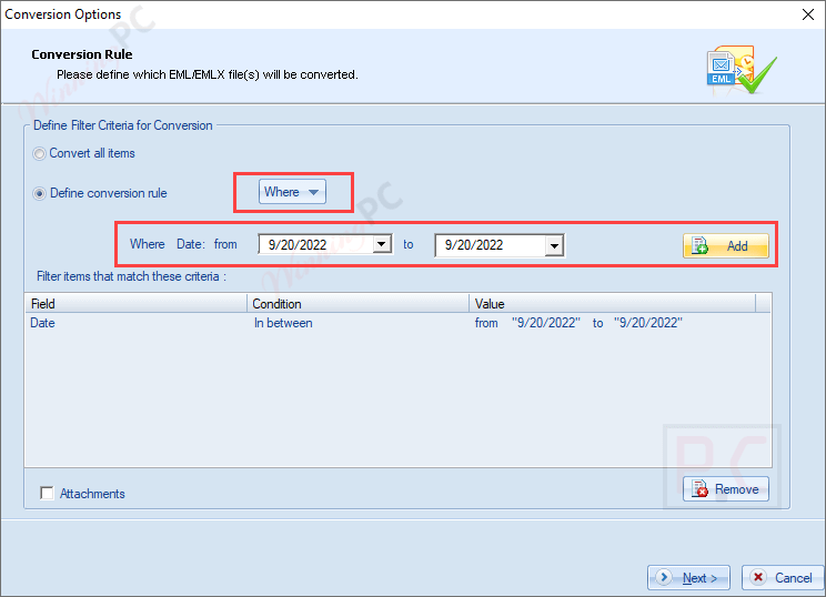 kernel for eml to pst conversion rule
