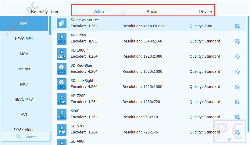 4videosoft video converter ultimate output profiles