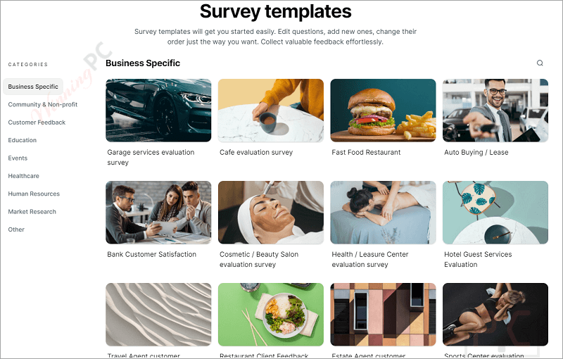 survey templates survio