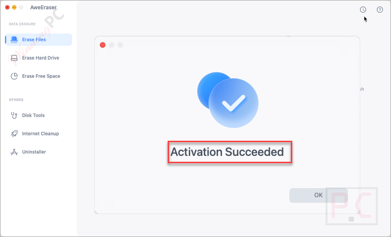 magoshare aweeraser for mac activation succeeded