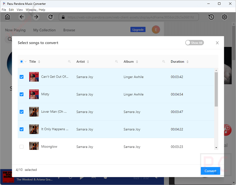 select songs pazu pandora music converter select songs pazu pandora music converter
