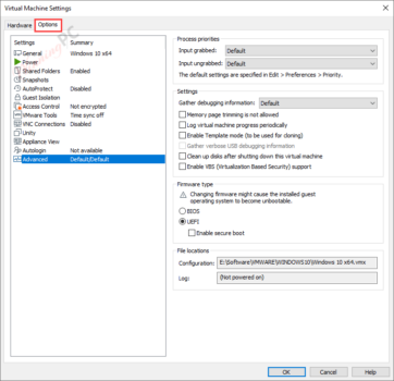 Vmware Option Screen VMware Workstation Pro