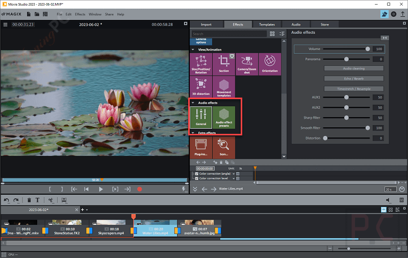 audio effect magix movie studio audio effect magix movie studio