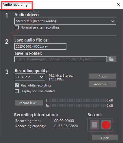 audio recording magix movie studio audio recording magix movie studio