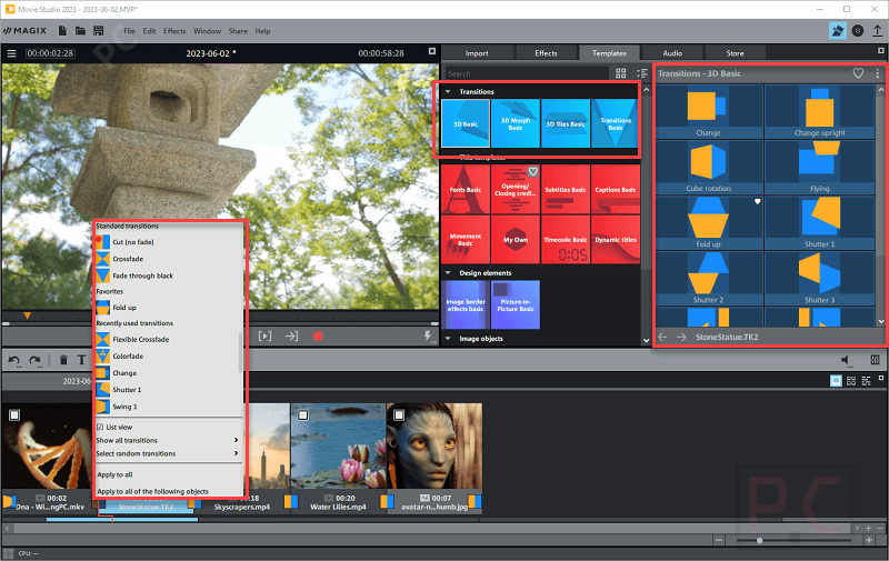 transitions magix movie studio transitions magix movie studio