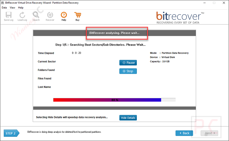 analysing bitrecover virtual drive recovery wizard analysing bitrecover virtual drive recovery wizard