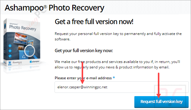 ashampoo photo recovery giveaway page