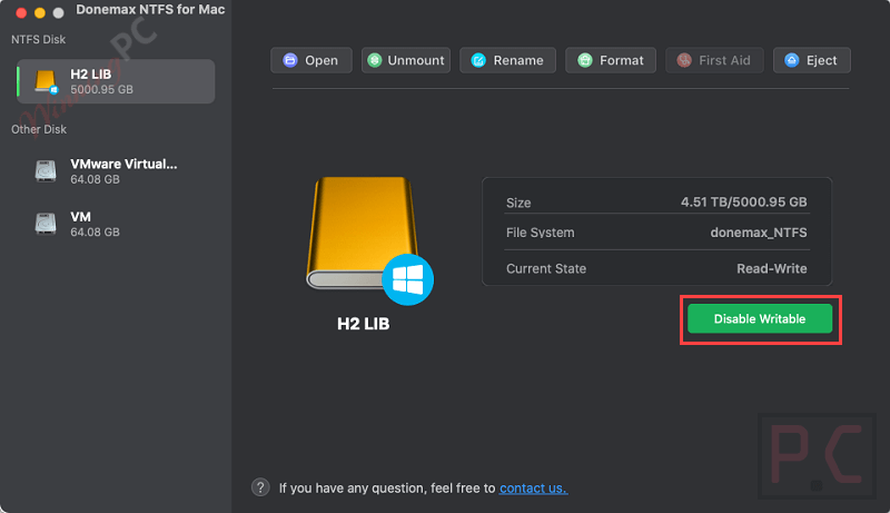 donemax ntfs for mac enable writeable donemax ntfs for mac enable writeable
