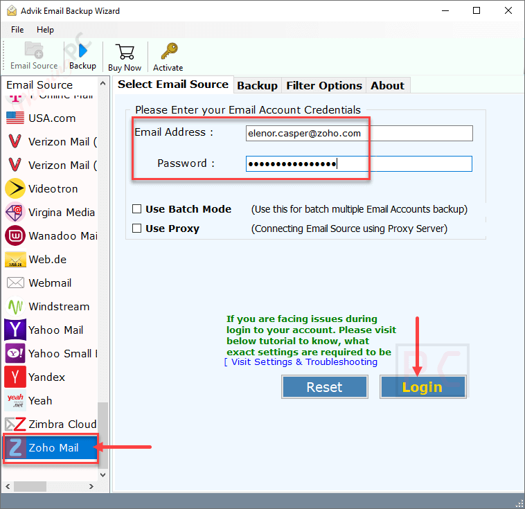 Email Source Advik Zoho Mail Backup Tool