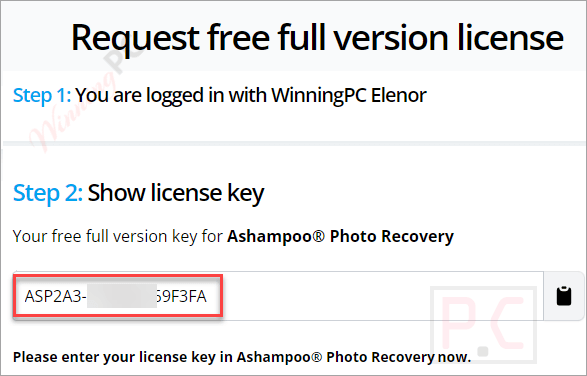 get ashampoo photo recovery license