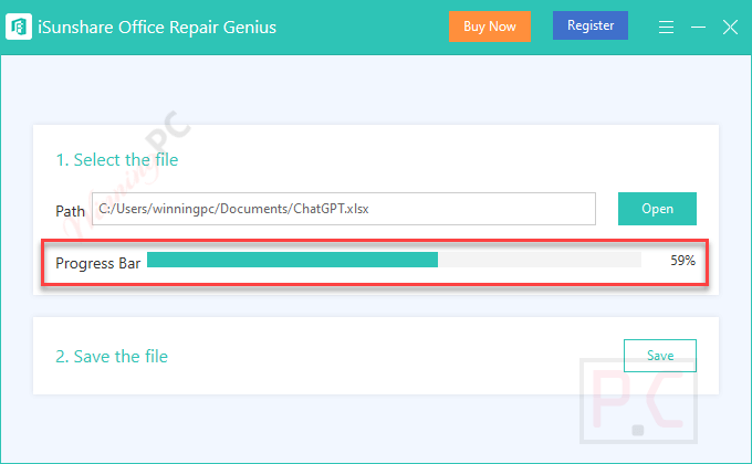 progress bar isunshare office repair genius