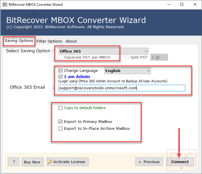 saving options bitrecover mbox to office 365 wizard saving options bitrecover mbox to office 365 wizard