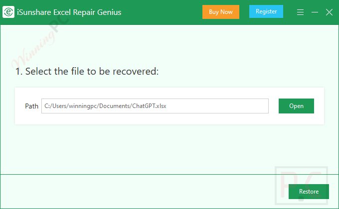 select file isunshare excel repair genius select file isunshare excel repair genius