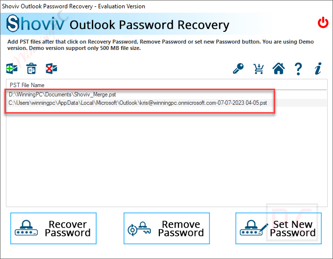 add pst file shoviv outlook password recovery Add PST file Shoviv Outlook Password Recovery