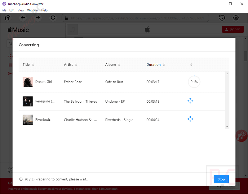 converting tunekeep audio converter