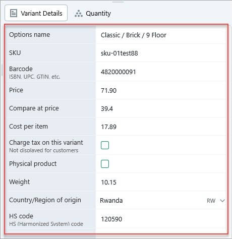 emagicone store manager for shopify product information