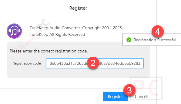 enter code tunekeep audio converter