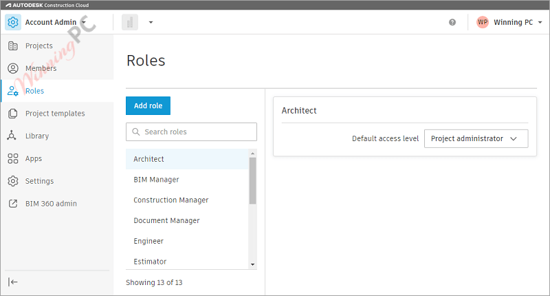 bim collaborate pro roles