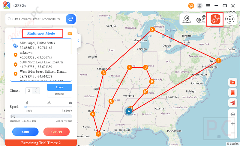 multiple spot mode itoolpaw igpsgo location changer