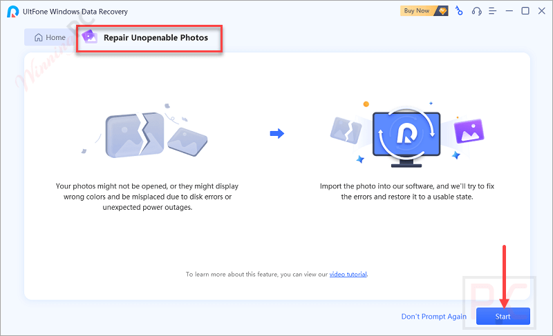 repair unopenable photos ultfone windows data recovery