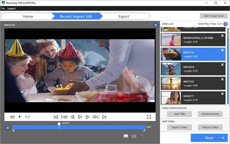 roxio easy vhs to dvd add media files Roxio Easy VHS to DVD Screenshots