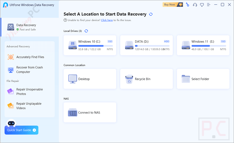 UltFone Windows Data Recovery Coupon Screenshot