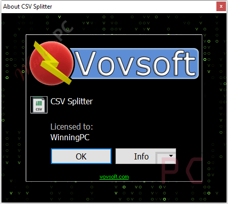 about vovsoft csv splitter free