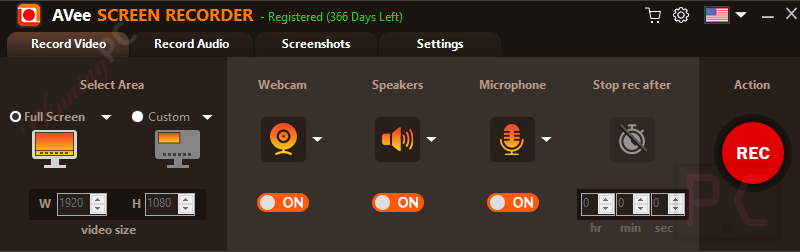avee screen recorder main screenshot giveaway AVee Screen Recorder main screenshot giveaway