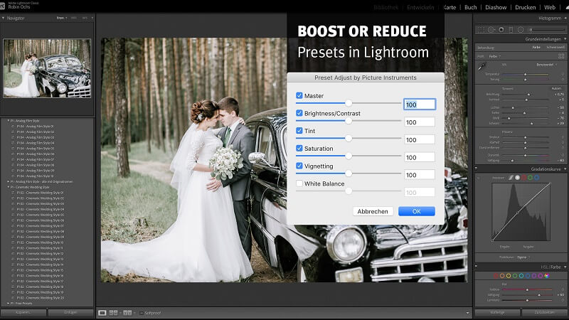 lightroom plugin preset adjust main screenshot Lightroom Plugin – Preset Adjust Screenshot